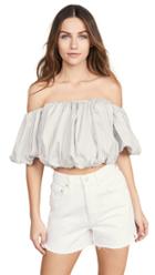 3 1 Phillip Lim Striped Off Shoulder Cotton Top