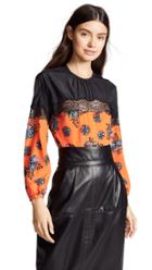 Red Valentino Mixed Media Blouse