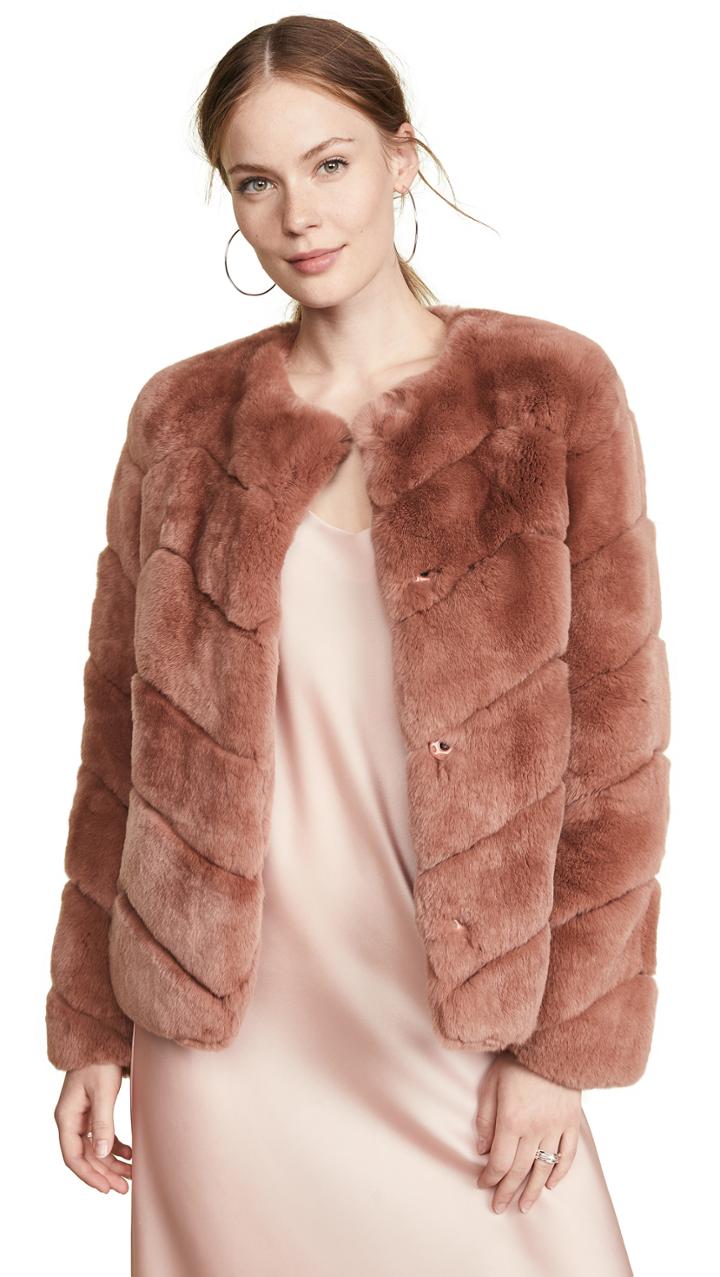 Yves Salomon Meteo Chevron Rabbit Jacket