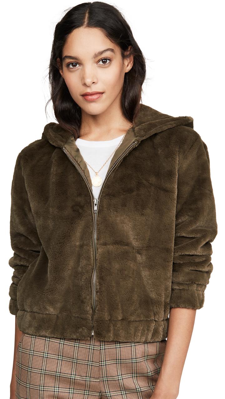 Cupcakes And Cashmere Breda Faux Fur Bomber