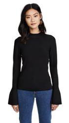 Cushnie Et Ochs Off Shoulder Long Sleeve Crop Top