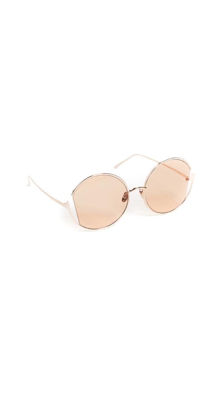 Linda Farrow Luxe Round Oversized Sunglasses