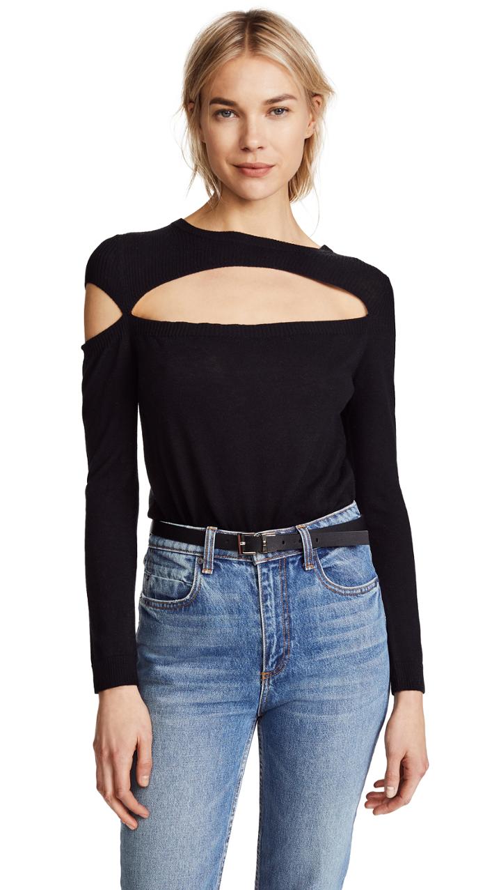 Michelle Mason Asymmetric Cutout Sweater