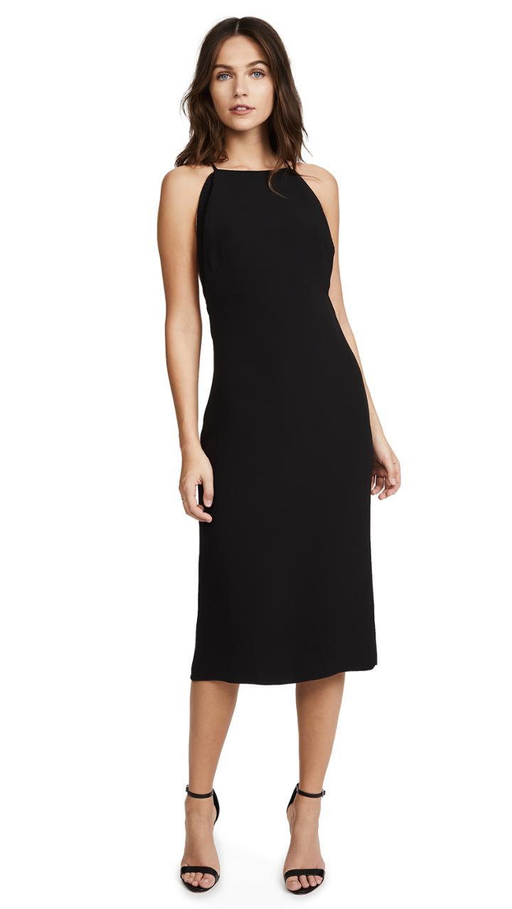 Brandon Maxwell Backless Dress With Ribbed Trim