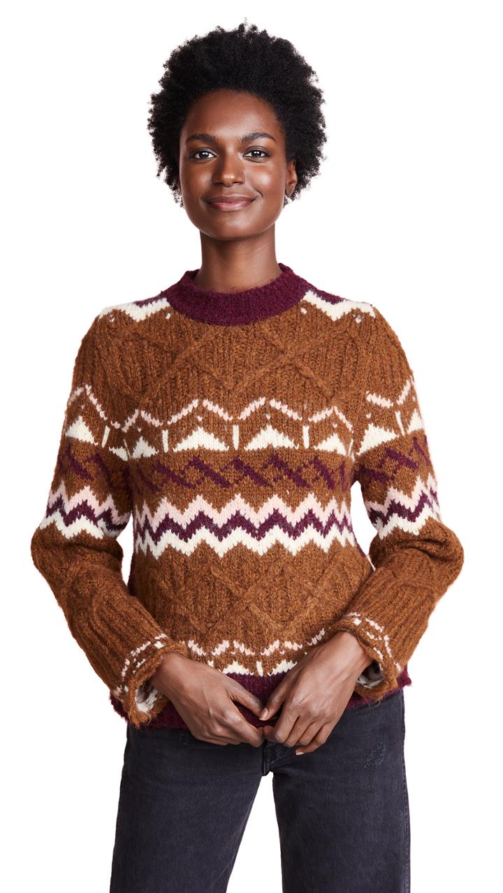 See By Chloe Printed Pullover Sweater