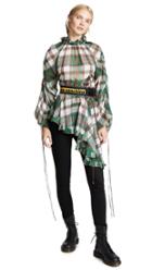 Marianna Senchina Asymmetric Plaid Top