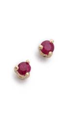 Blanca Monros Gomez 14k Gold Tiny Ruby Stud Earrings