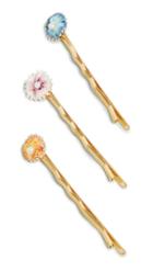 Shashi Set Of 3 Flower With Swarovski Pearl Hair Pins