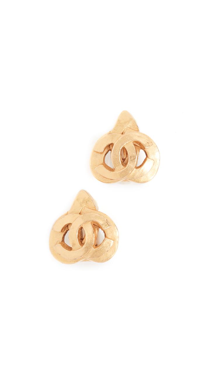 What Goes Around Comes Around Chanel Cc Heart Earrings