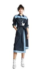 Colovos Belted Two Tone Shirtdress