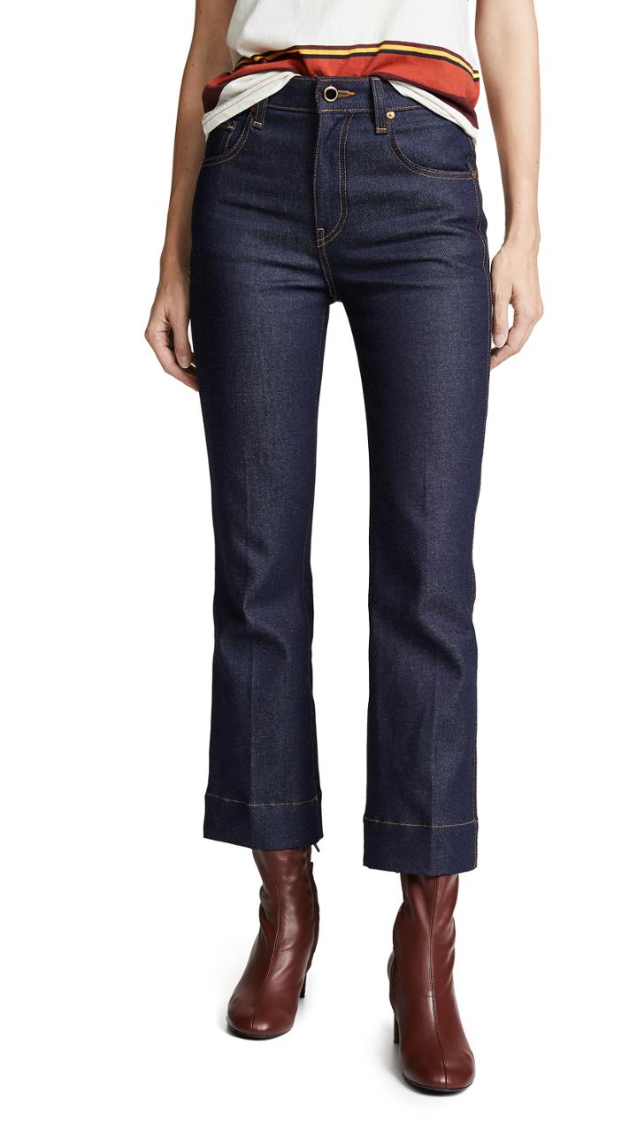 Khaite Fiana Cropped Flare Jeans