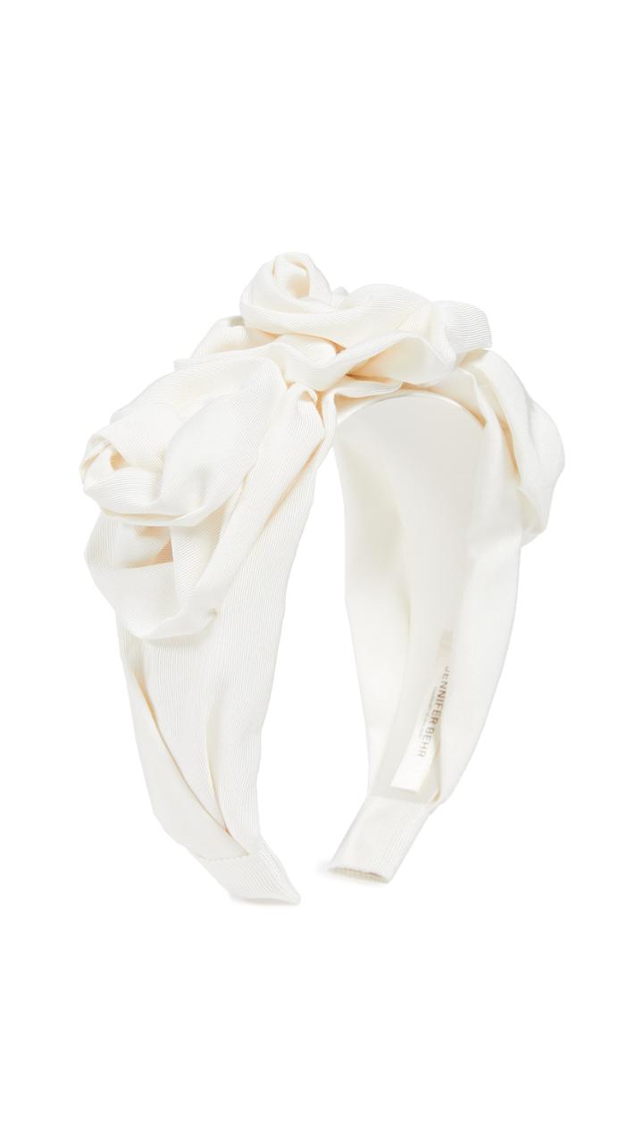 Jennifer Behr Triple Rosette Faille Headband