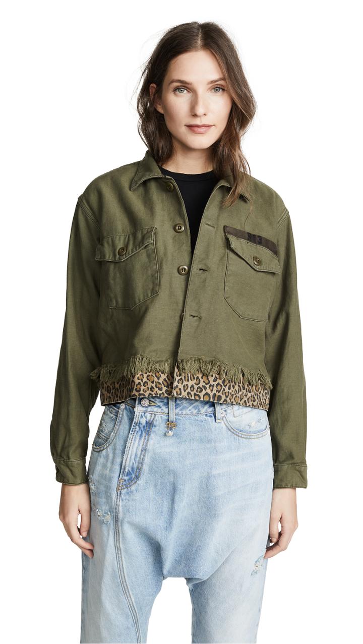 R13 Leopard Twisted Utility Shorts