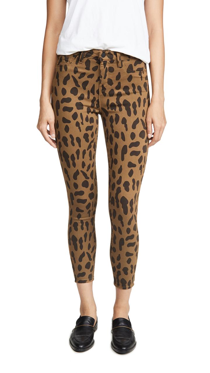 L Agence Margot Spot Animal Print Jeans