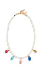 Venessa Arizaga Rainbow Shell Swarovski Crystal Pearl Necklace