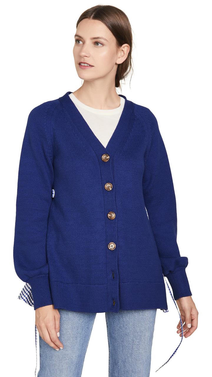 Adeam Ruched Parachute Cardigan