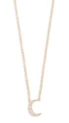 Ef Collection 14k Gold Diamond Moon Necklace