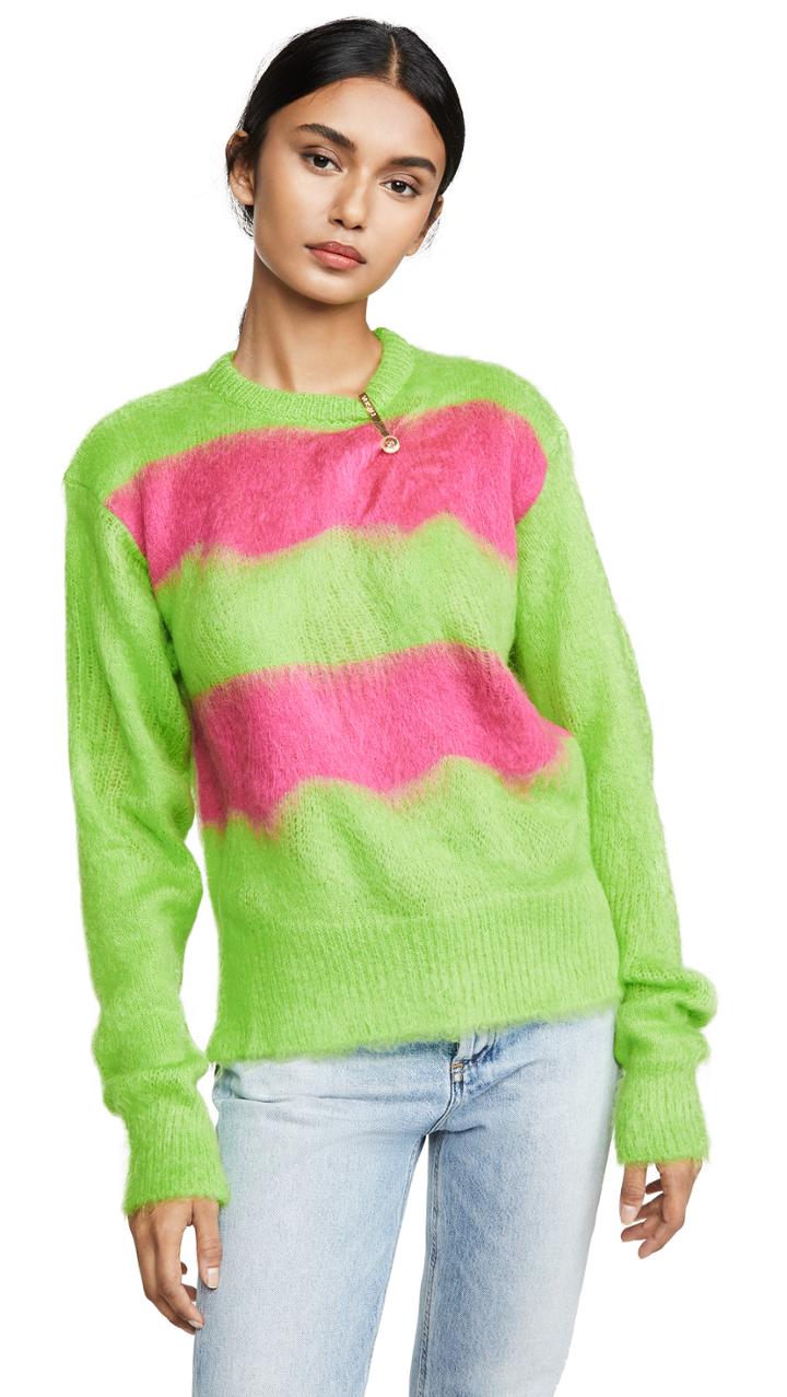 Versace Fuzzy Neon Mohair Sweater