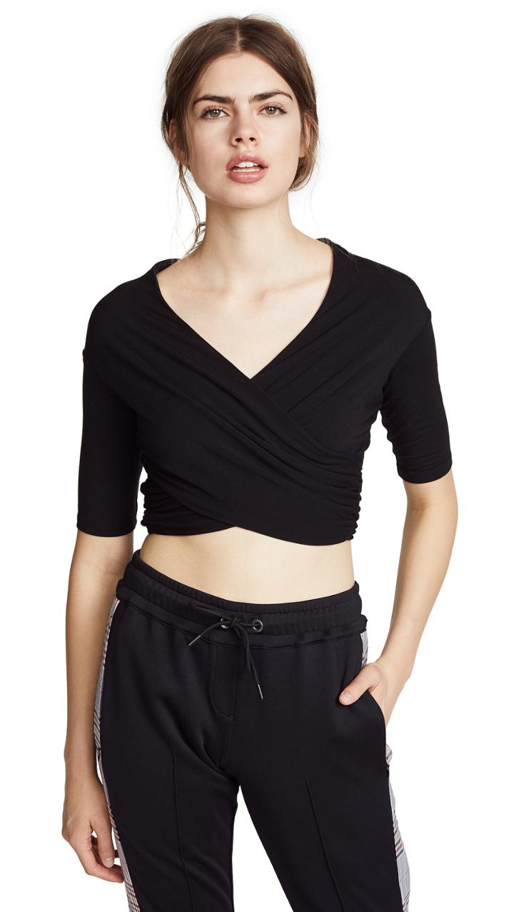 Alexanderwang T Stretch Jersey Double Layer Wrap Top