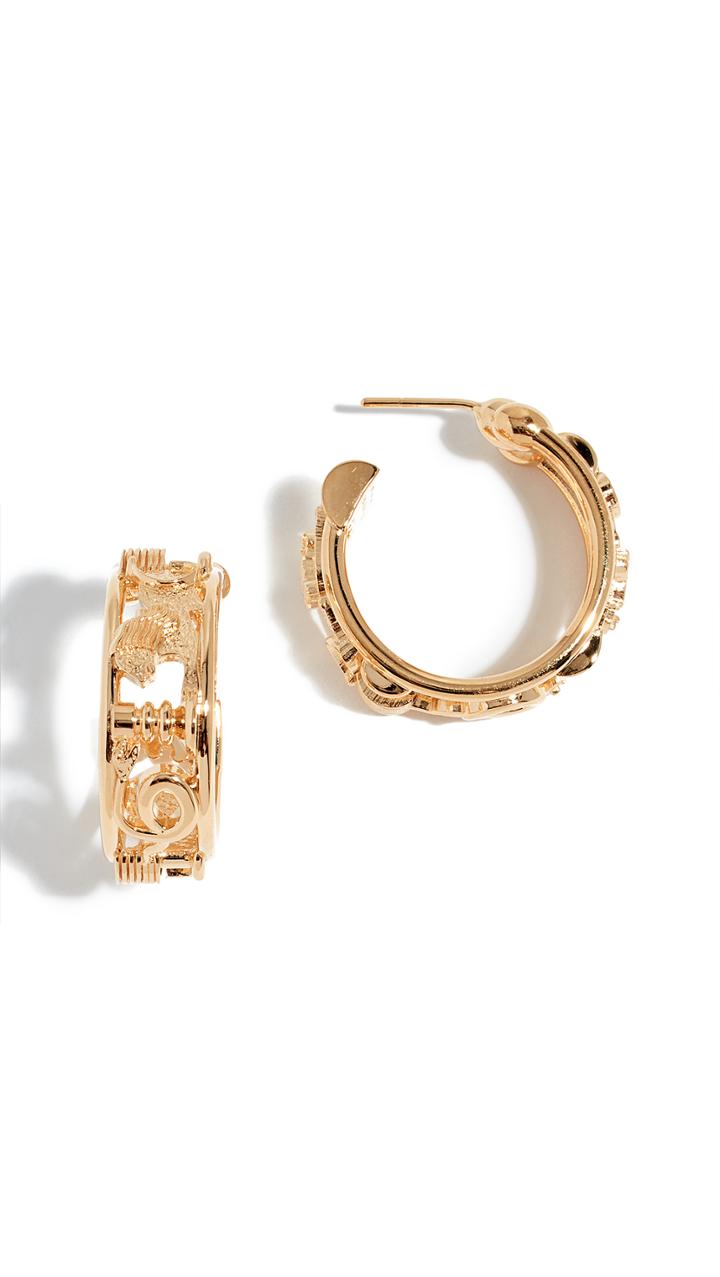 Lucy Folk Sottsass Sphinx Hoop Earrings