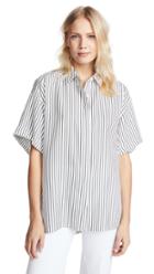 Jason Wu Grey Striped Short Sleeve Blouse