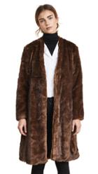 Frame Faux Mink Robe Coat