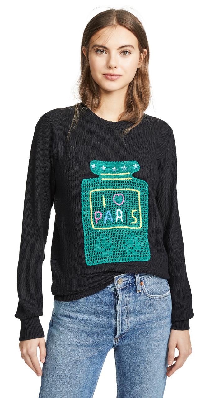 Michaela Buerger I Love Paris Big Perfume Bottle Sweater