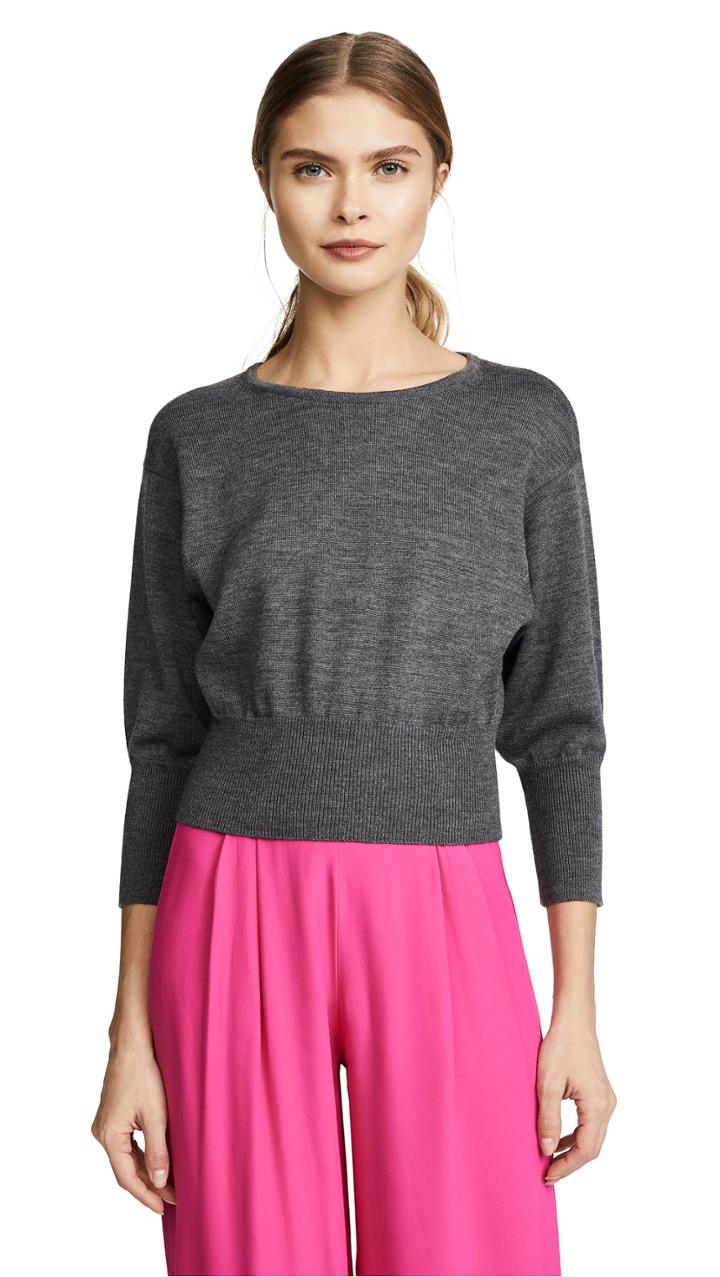 Diane Von Furstenberg 3 4 Sleeve Crew Sweater