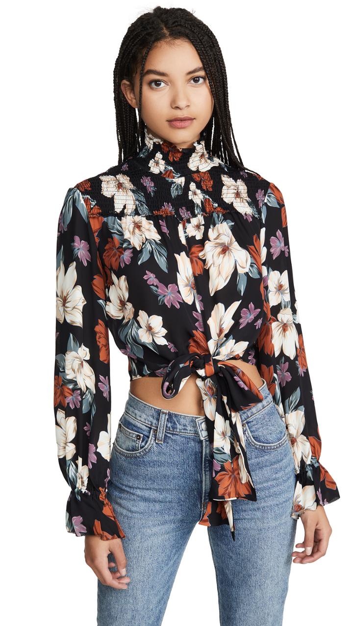 Nicholas High Neck Smocked Top