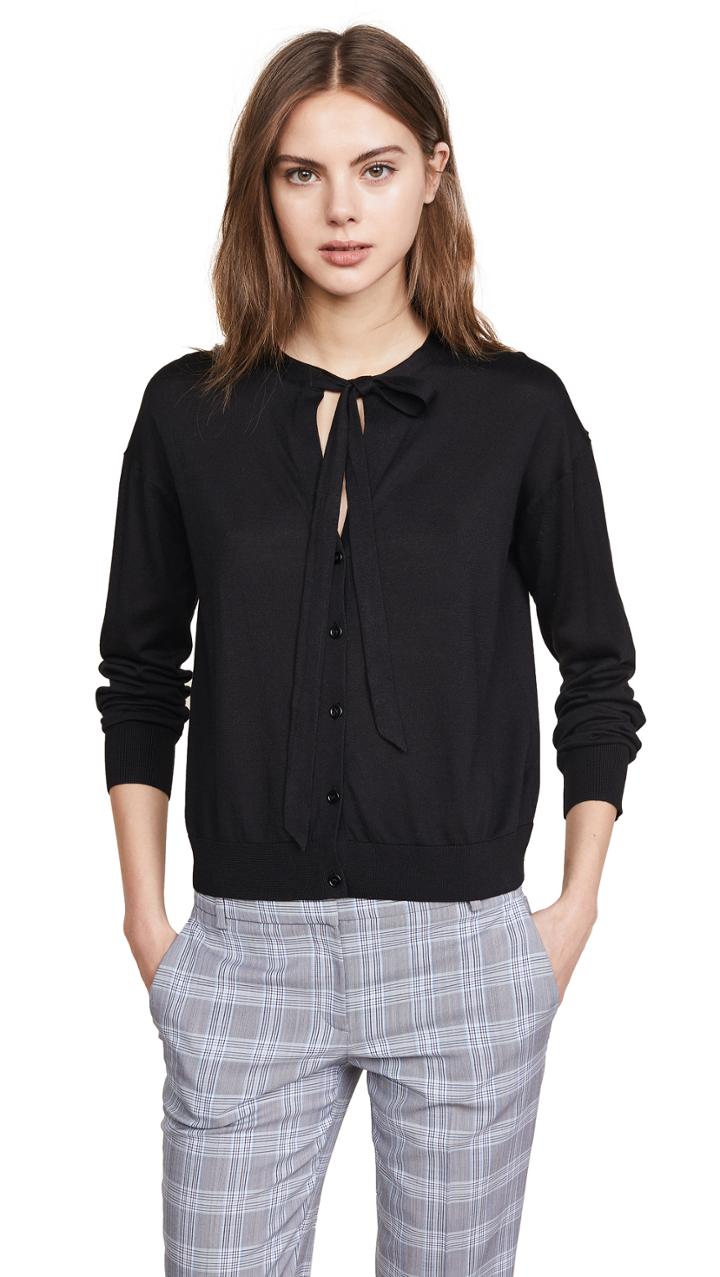 Theory Neck Tie Cardigan