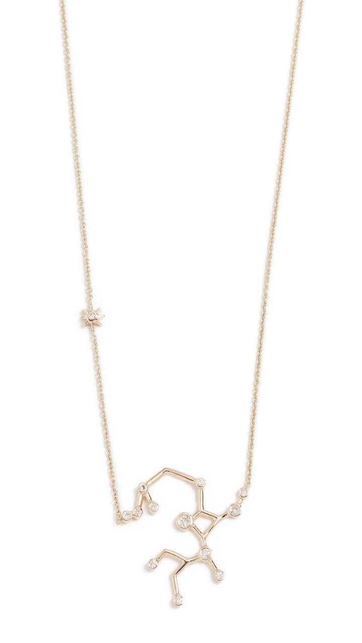Lulu Frost 14k Gold Pisces Necklace With White Diamonds