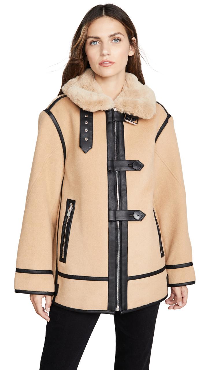 Club Monaco Mixed Media Moto Jacket