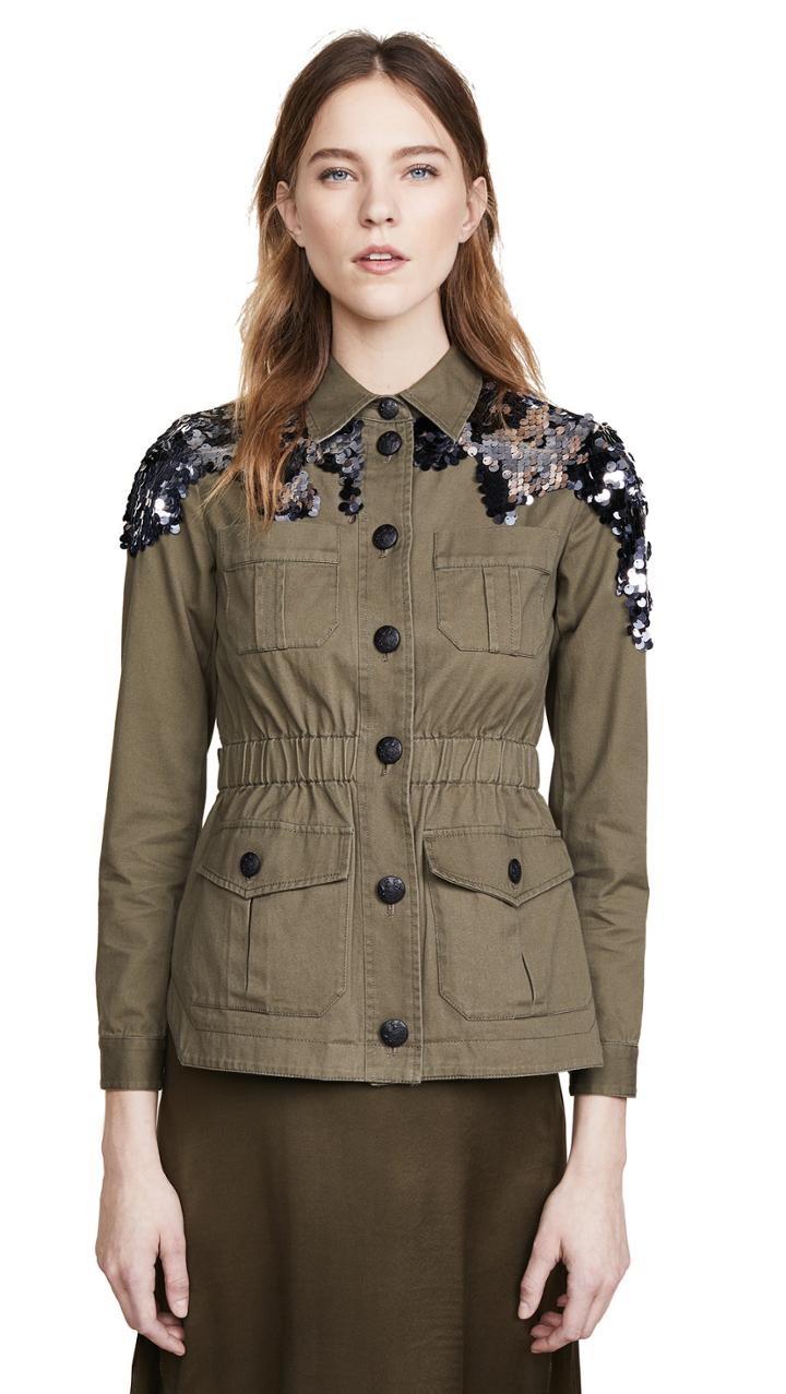 Veronica Beard Sequin Camp Jacket