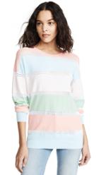 Autumn Cashmere Relaxed Stripe Mesh Sweater