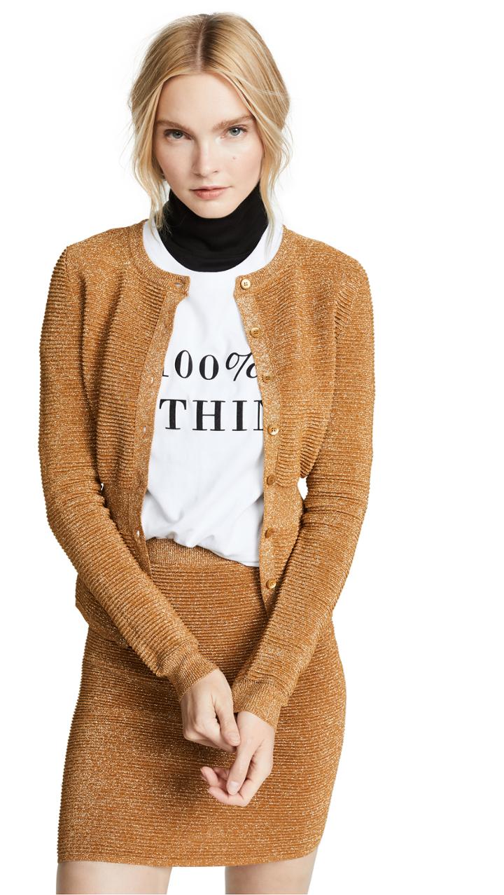 Moschino Metallic Ribbed Cardigan