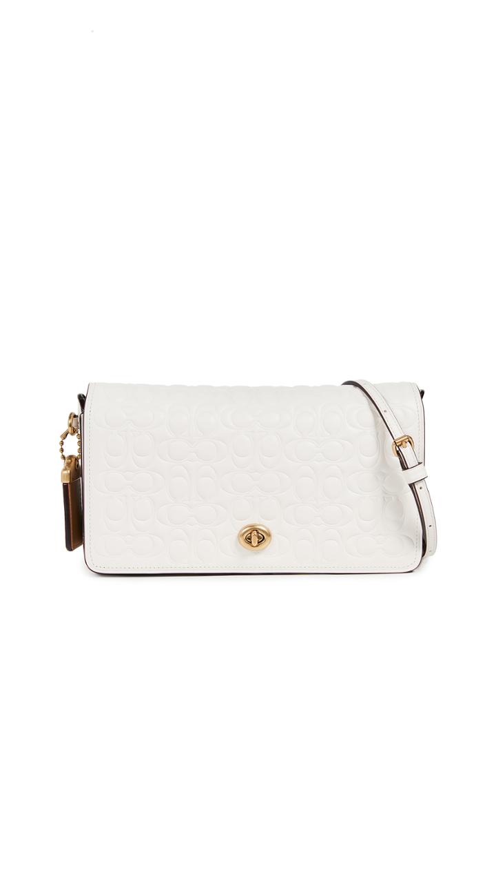 Coach 1941 Signature Leather Dinky Crossbody With Leather Strap