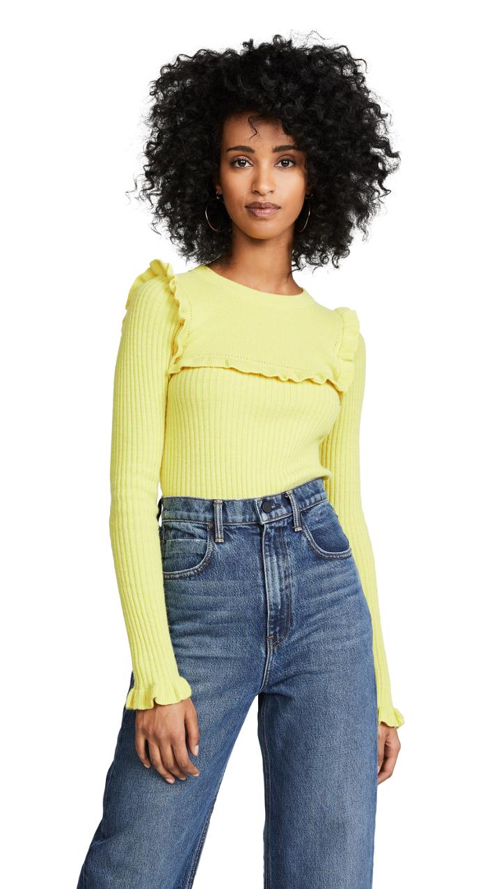 See By Chloe Fitted Ruffle Sweater