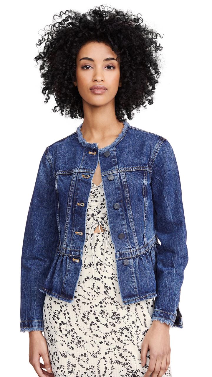 La Vie Rebecca Taylor Denim Peplum Jacket