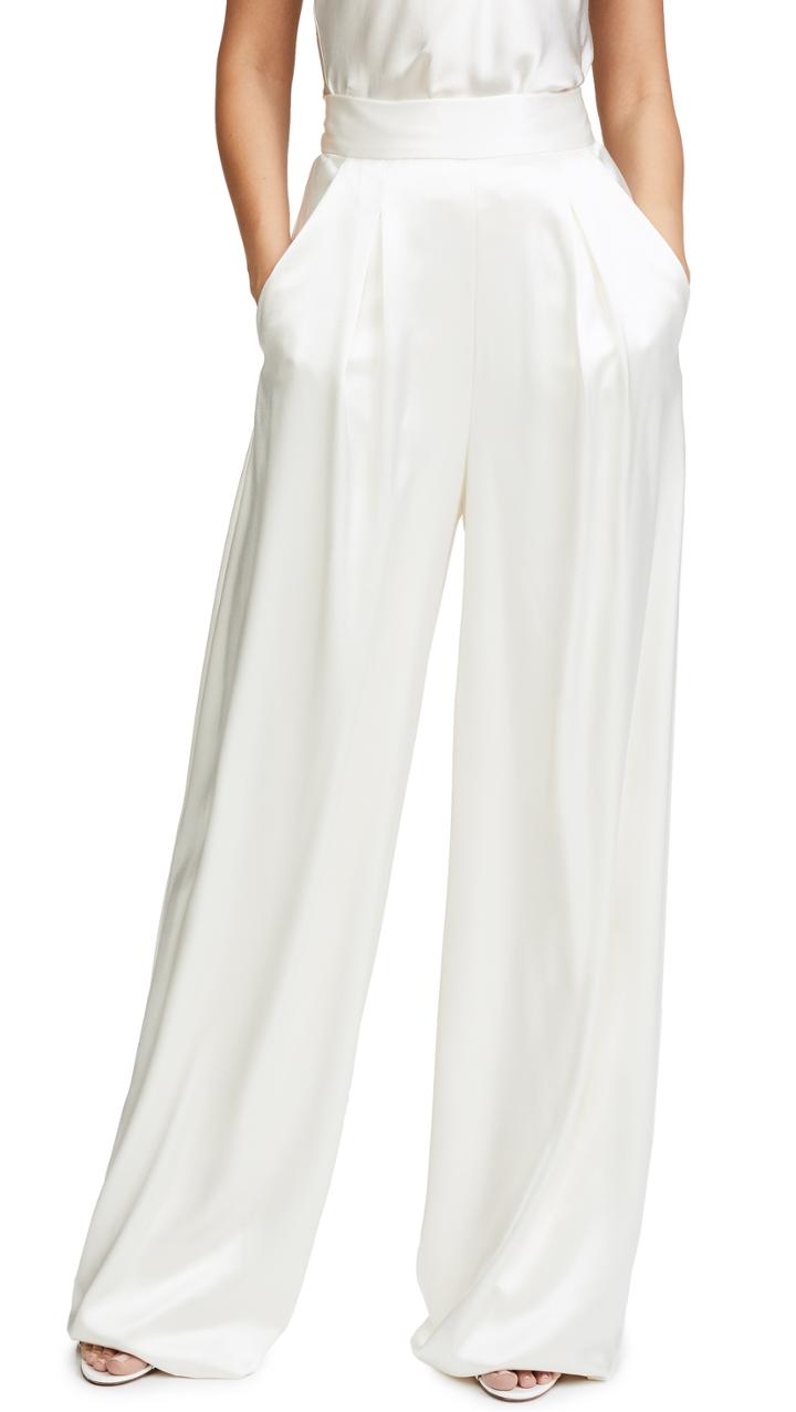 Catherine Deane Aurelia Wide Leg Satin Trousers