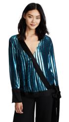 Diane Von Furstenberg Crossover Velvet Blouse