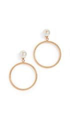 What Goes Around Comes Around Chanel Gold Pearl Hoop Earrings