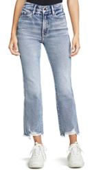 Good American Good Curve Straight Frey Hem Jeans