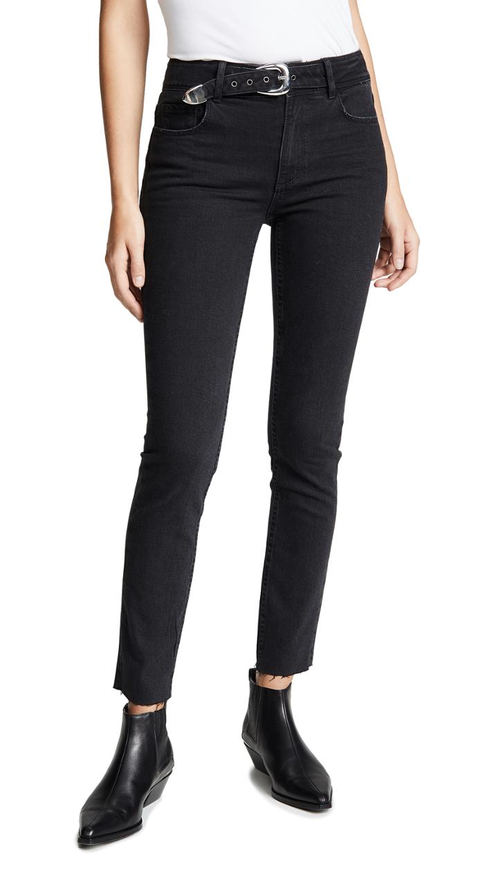 Paige Hoxton Ankle Peg Jeans With Belt