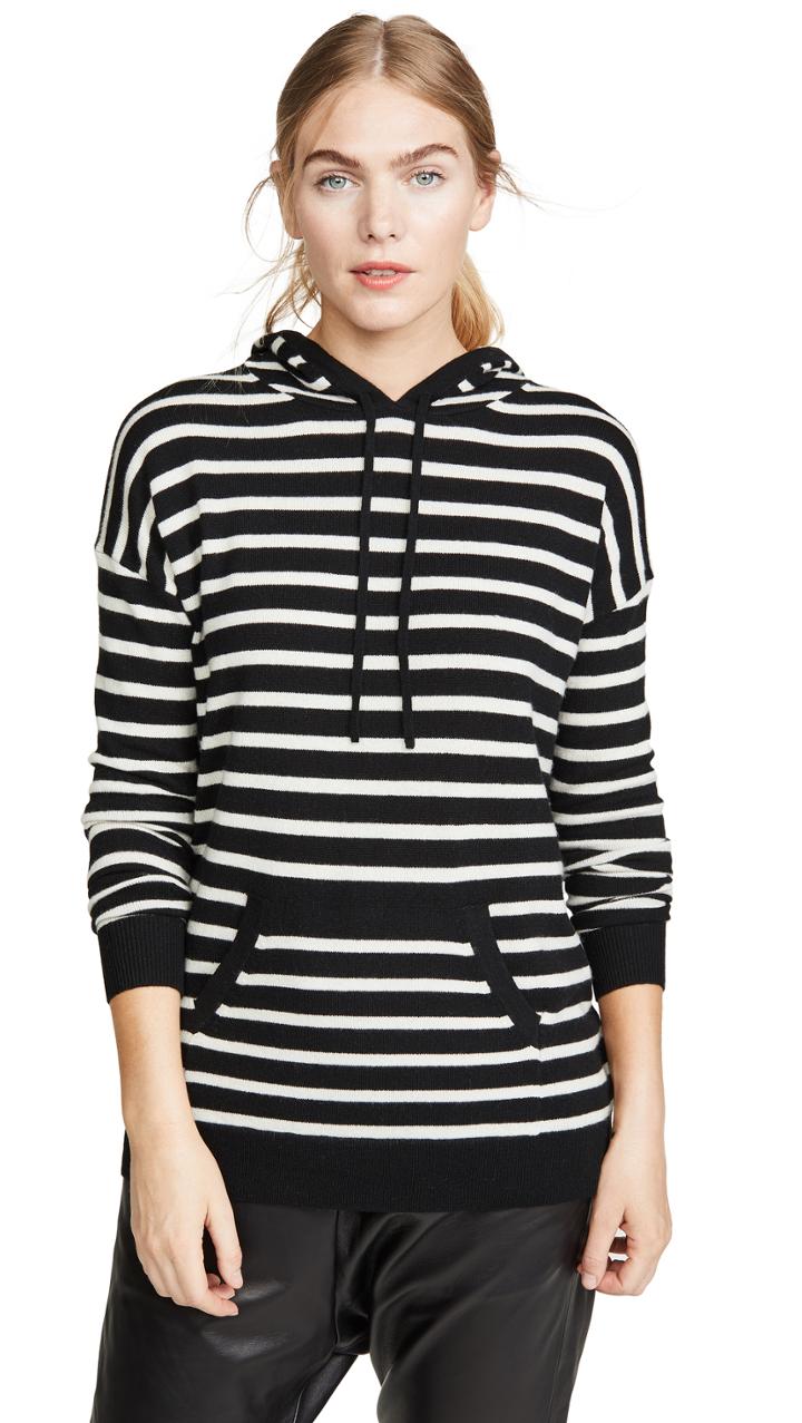 Nili Lotan Selma Striped Cashmere Hoodie