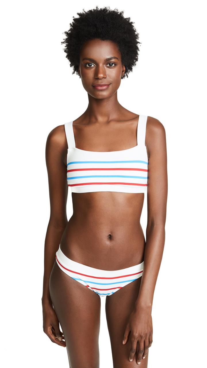 Solid Striped Madison Bikini Top