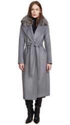 Soia Kyo Adelaida Wool Coat With Removable Fur Trim