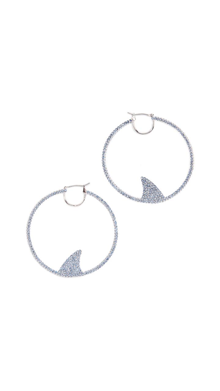 Kate Spade New York California Dreaming Pave Shark Hoops Earrings