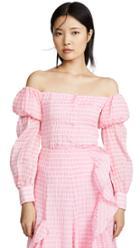 Jourden Striped Lolita Off Shoulder Top