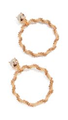 Oscar De La Renta Crystal Chain Hoop Earrings
