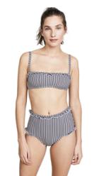 Solid Striped Audrey Bikini Top